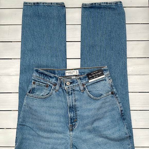 NWT Abercrombie&Fitch Curve Love Ultra HighRise 90s Strght Jean 00,2 - Picture 15 of 16
